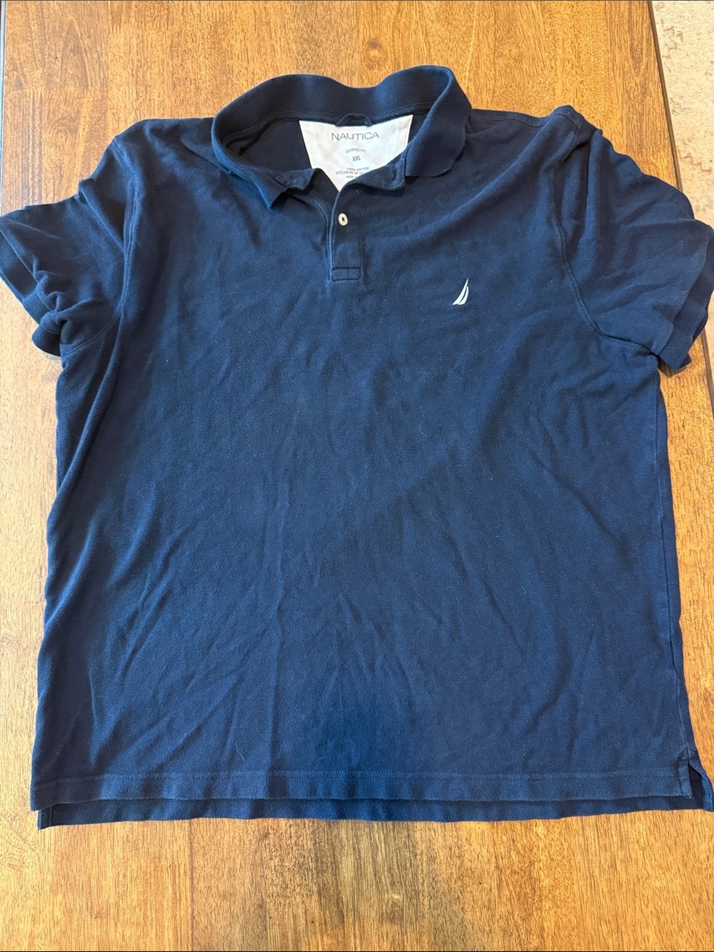Nautica Men’s Navy Blue Polo with Sail Logo